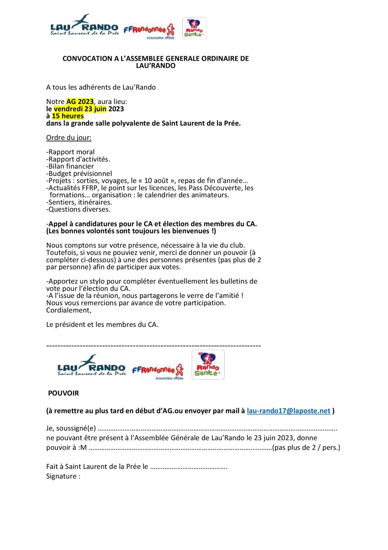 Convocation ag du 23 juin 2023 1