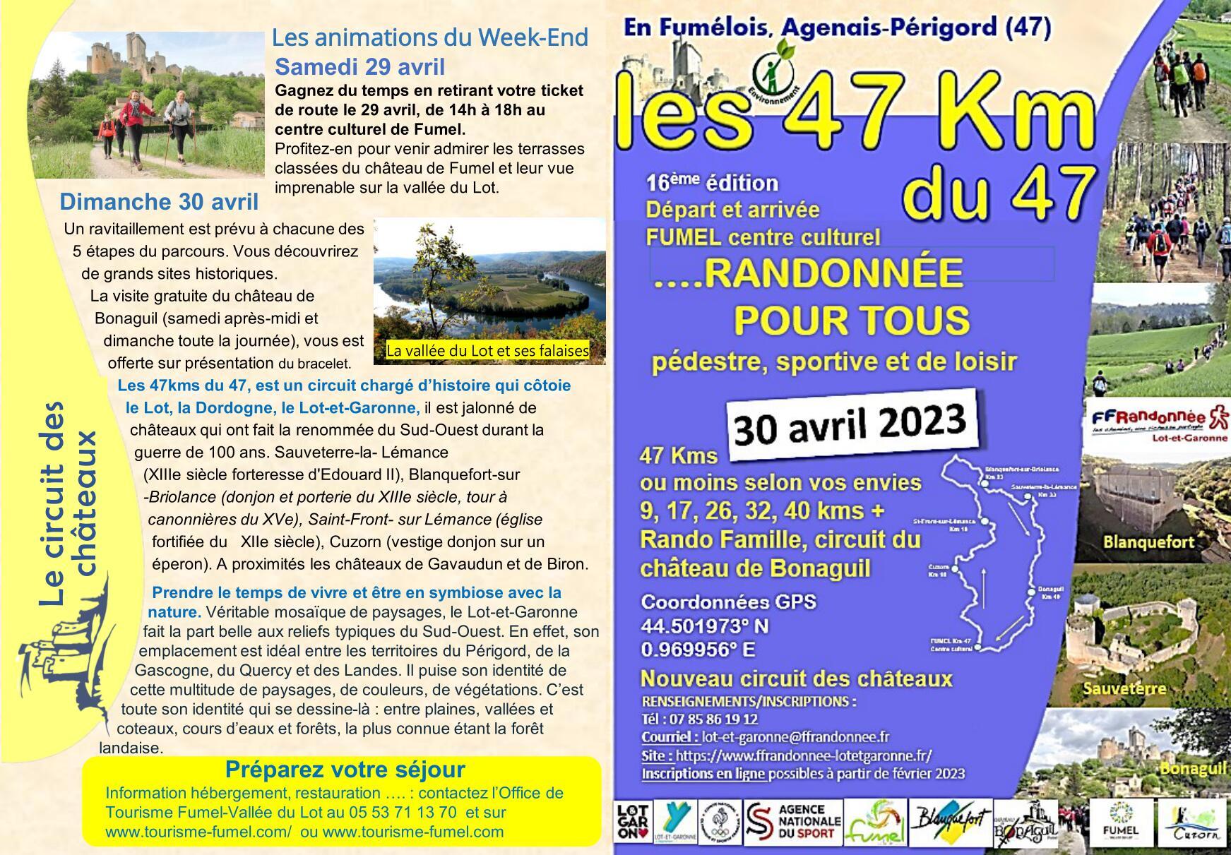 Flyers 47km du 47 2023 recto verso 20 12 22