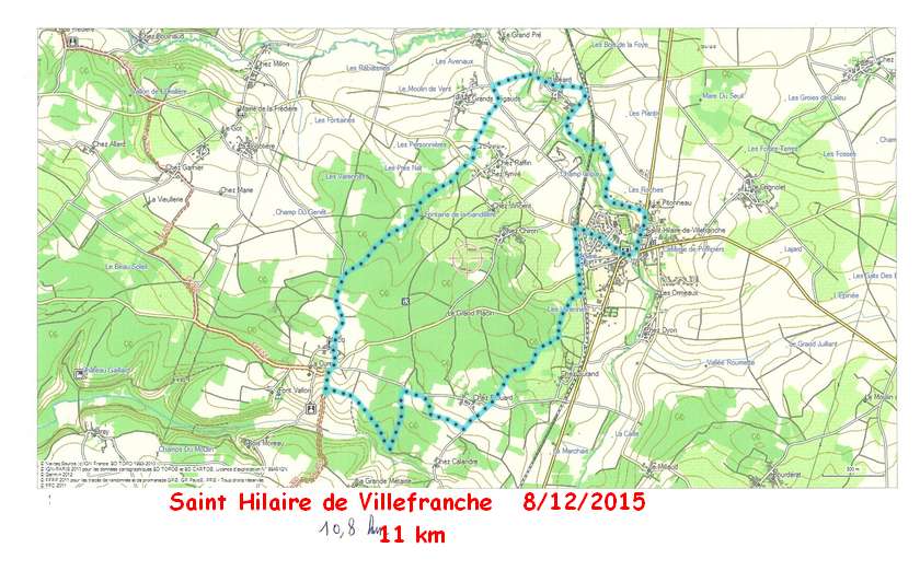 St Hilaire de Villefranche  . 08-12-15    11km