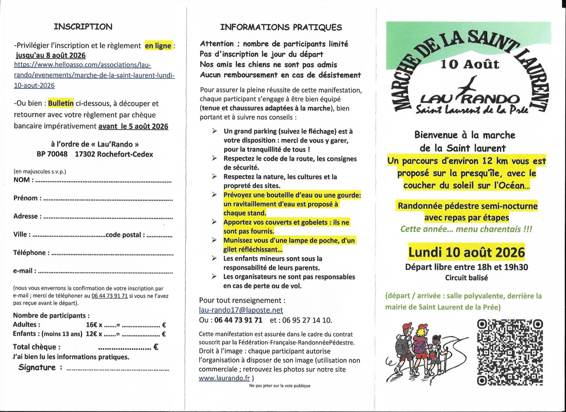 La marche 10 aout 2027